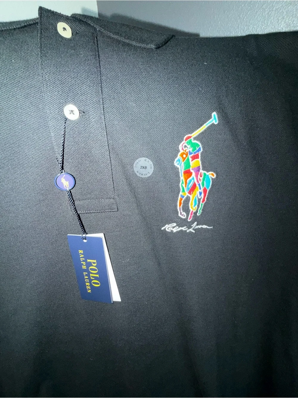 Polo by Ralph Lauren Black Polo with Multicolor Pony Embroidery 2XB